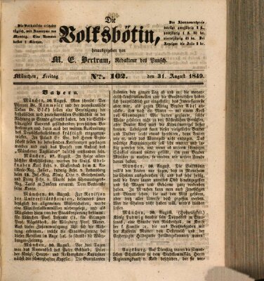 Die Volksbötin Freitag 31. August 1849