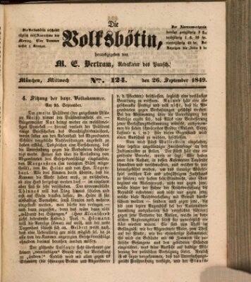 Die Volksbötin Mittwoch 26. September 1849