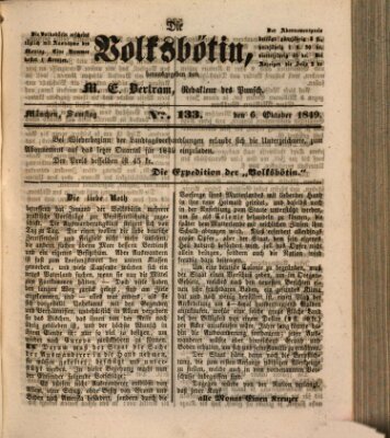 Die Volksbötin Samstag 6. Oktober 1849