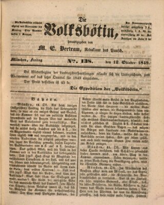 Die Volksbötin Freitag 12. Oktober 1849