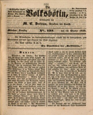 Die Volksbötin Samstag 13. Oktober 1849