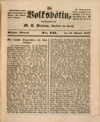 Die Volksbötin Mittwoch 17. Oktober 1849