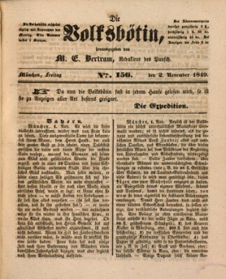 Die Volksbötin Freitag 2. November 1849