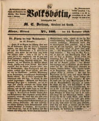 Die Volksbötin Mittwoch 14. November 1849