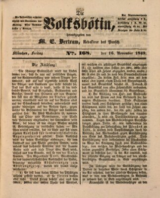 Die Volksbötin Freitag 16. November 1849