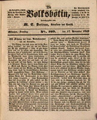 Die Volksbötin Samstag 17. November 1849