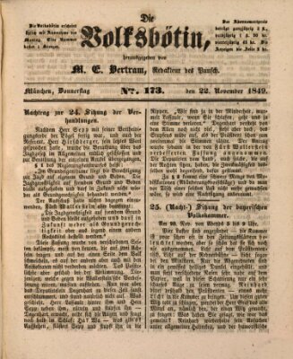 Die Volksbötin Donnerstag 22. November 1849