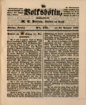 Die Volksbötin Samstag 24. November 1849