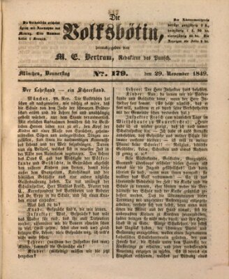 Die Volksbötin Donnerstag 29. November 1849