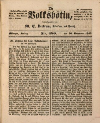 Die Volksbötin Freitag 30. November 1849