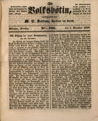 Die Volksbötin Samstag 1. Dezember 1849