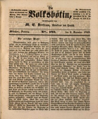 Die Volksbötin Sonntag 2. Dezember 1849