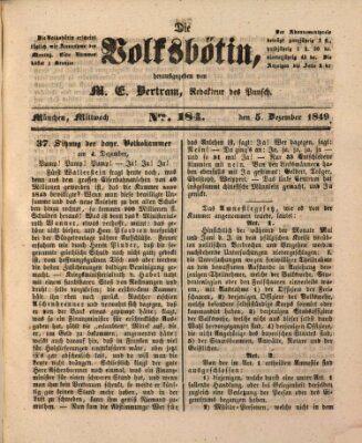 Die Volksbötin Mittwoch 5. Dezember 1849