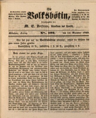 Die Volksbötin Freitag 14. Dezember 1849