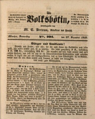 Die Volksbötin Donnerstag 27. Dezember 1849