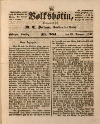 Die Volksbötin Samstag 29. Dezember 1849