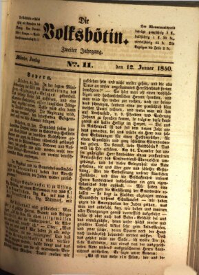 Die Volksbötin Samstag 12. Januar 1850