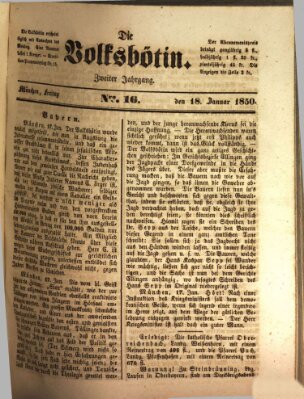 Die Volksbötin Freitag 18. Januar 1850