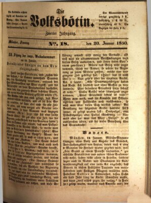 Die Volksbötin Sonntag 20. Januar 1850