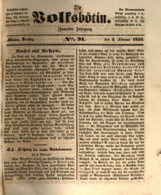 Die Volksbötin Dienstag 5. Februar 1850