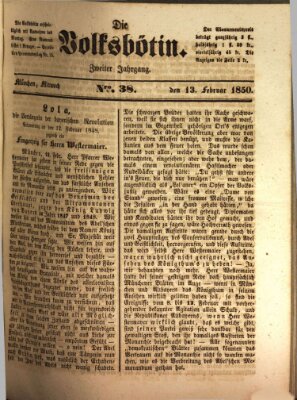 Die Volksbötin Mittwoch 13. Februar 1850