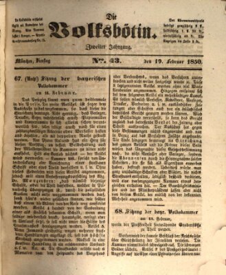 Die Volksbötin Dienstag 19. Februar 1850