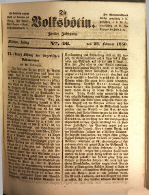 Die Volksbötin Freitag 22. Februar 1850