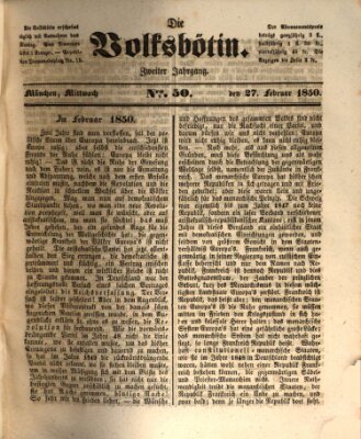 Die Volksbötin Mittwoch 27. Februar 1850