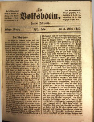 Die Volksbötin Dienstag 5. März 1850