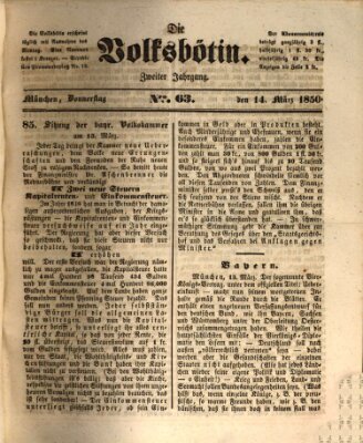 Die Volksbötin Donnerstag 14. März 1850