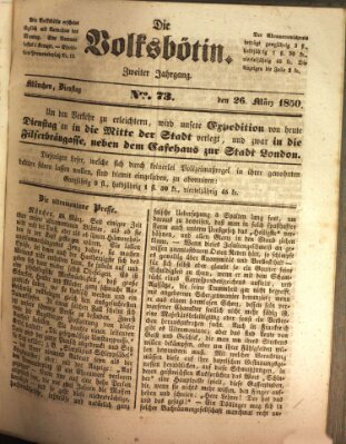 Die Volksbötin Dienstag 26. März 1850