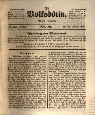 Die Volksbötin Freitag 29. März 1850