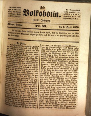 Die Volksbötin Samstag 6. April 1850