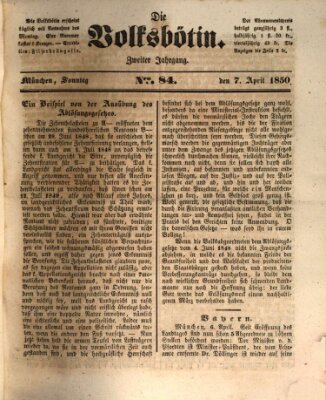 Die Volksbötin Sonntag 7. April 1850