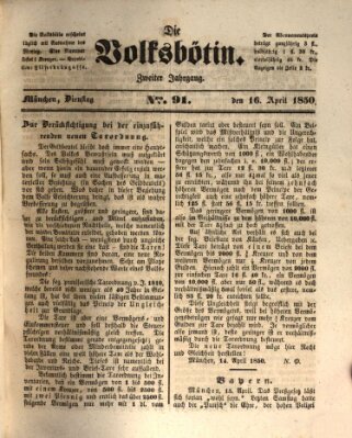 Die Volksbötin Dienstag 16. April 1850