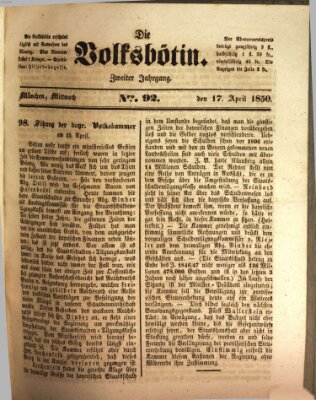 Die Volksbötin Mittwoch 17. April 1850