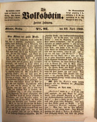 Die Volksbötin Dienstag 23. April 1850