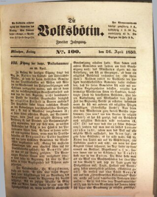 Die Volksbötin Freitag 26. April 1850