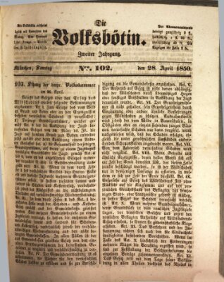 Die Volksbötin Sonntag 28. April 1850