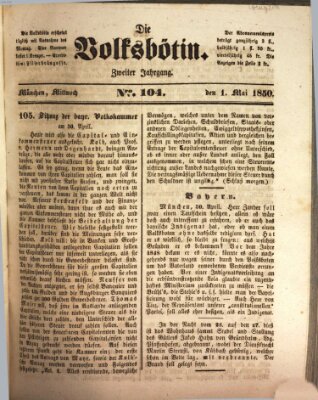 Die Volksbötin Mittwoch 1. Mai 1850