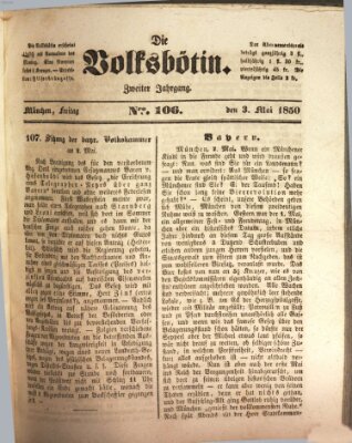 Die Volksbötin Freitag 3. Mai 1850