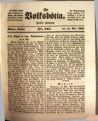 Die Volksbötin Dienstag 14. Mai 1850