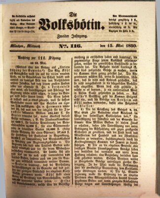 Die Volksbötin Mittwoch 15. Mai 1850