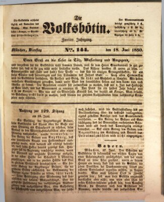 Die Volksbötin Dienstag 18. Juni 1850