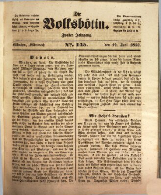 Die Volksbötin Mittwoch 19. Juni 1850