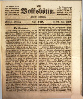 Die Volksbötin Sonntag 23. Juni 1850