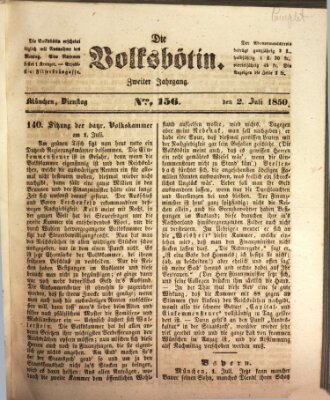 Die Volksbötin Dienstag 2. Juli 1850