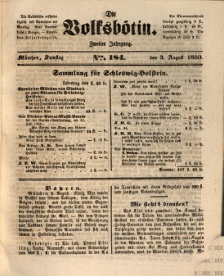 Die Volksbötin Samstag 3. August 1850