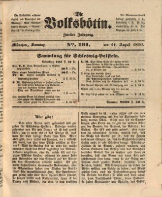 Die Volksbötin Sonntag 11. August 1850