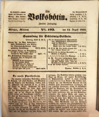 Die Volksbötin Mittwoch 14. August 1850